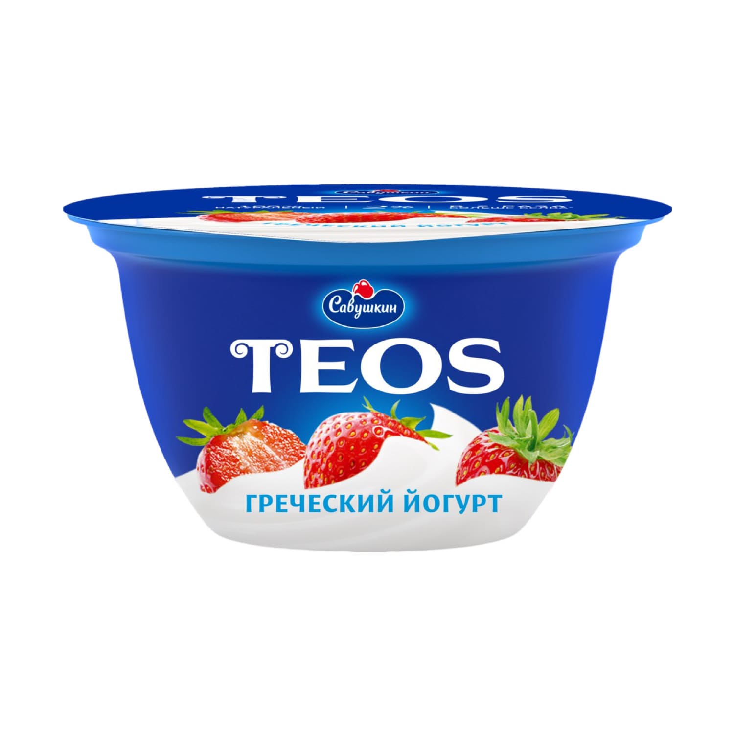 Йогурт греческий ТЕОS Клубника 2% 140гр