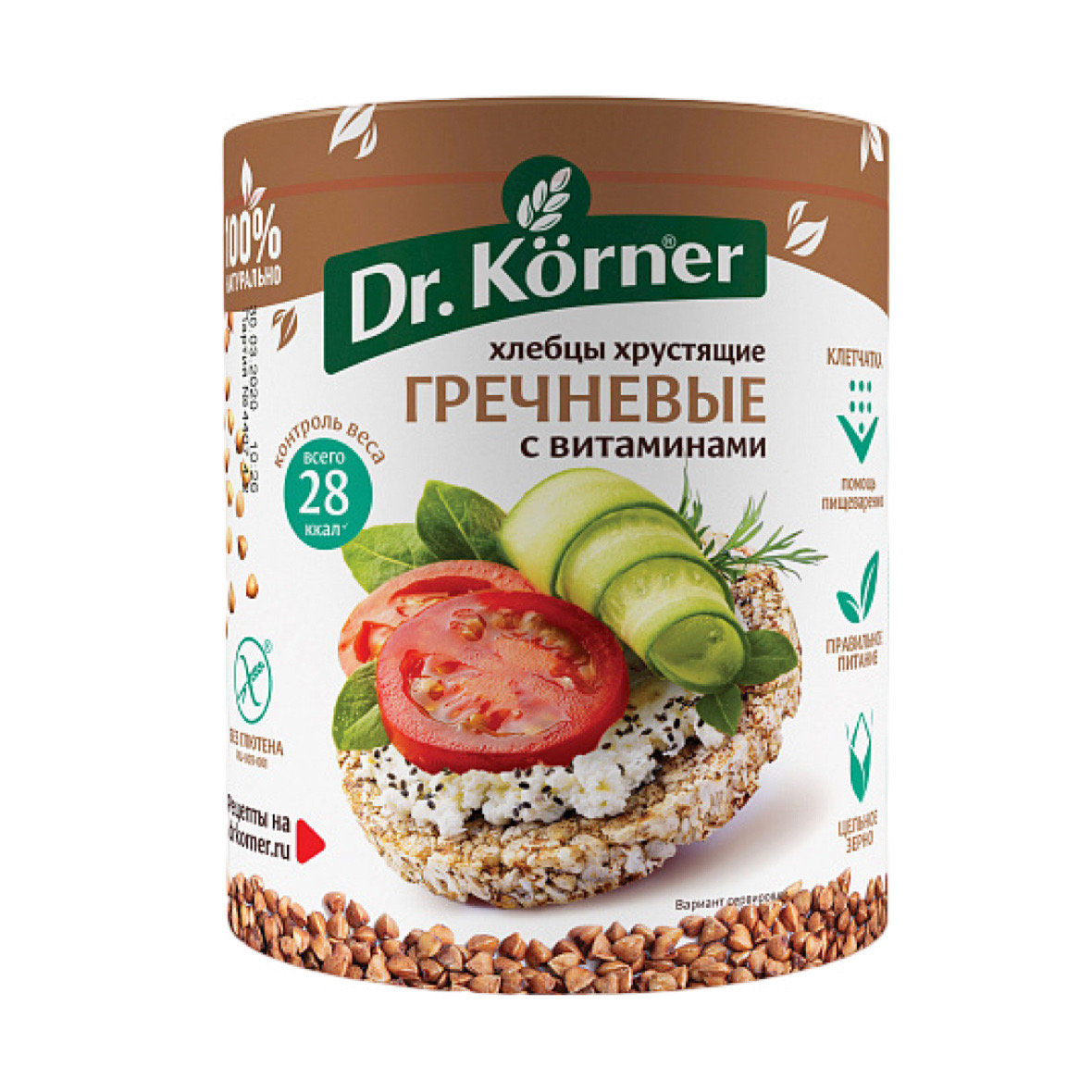 Хлебцы "Гречневые с витаминами" Dr.Korner 100гр