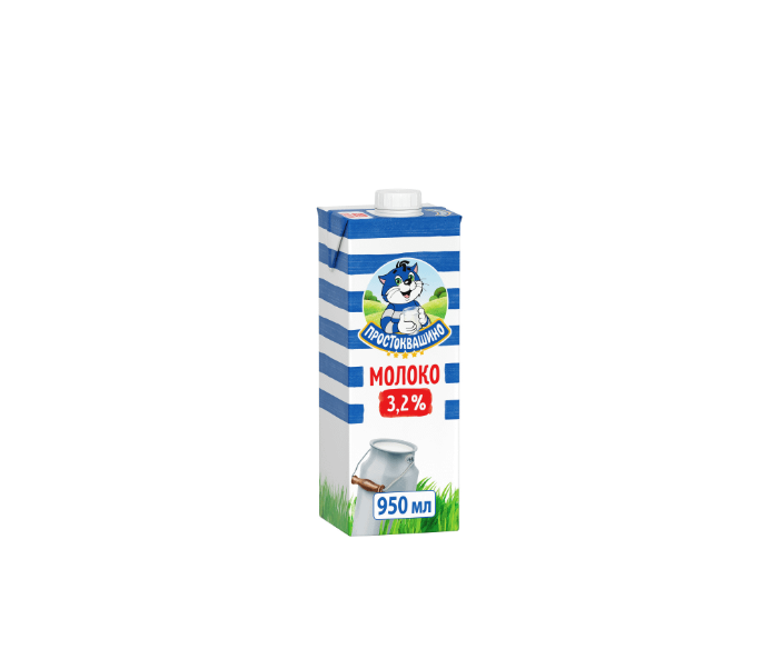 Молоко Простоквашино 3,2% ультрапастеризованное 950гр