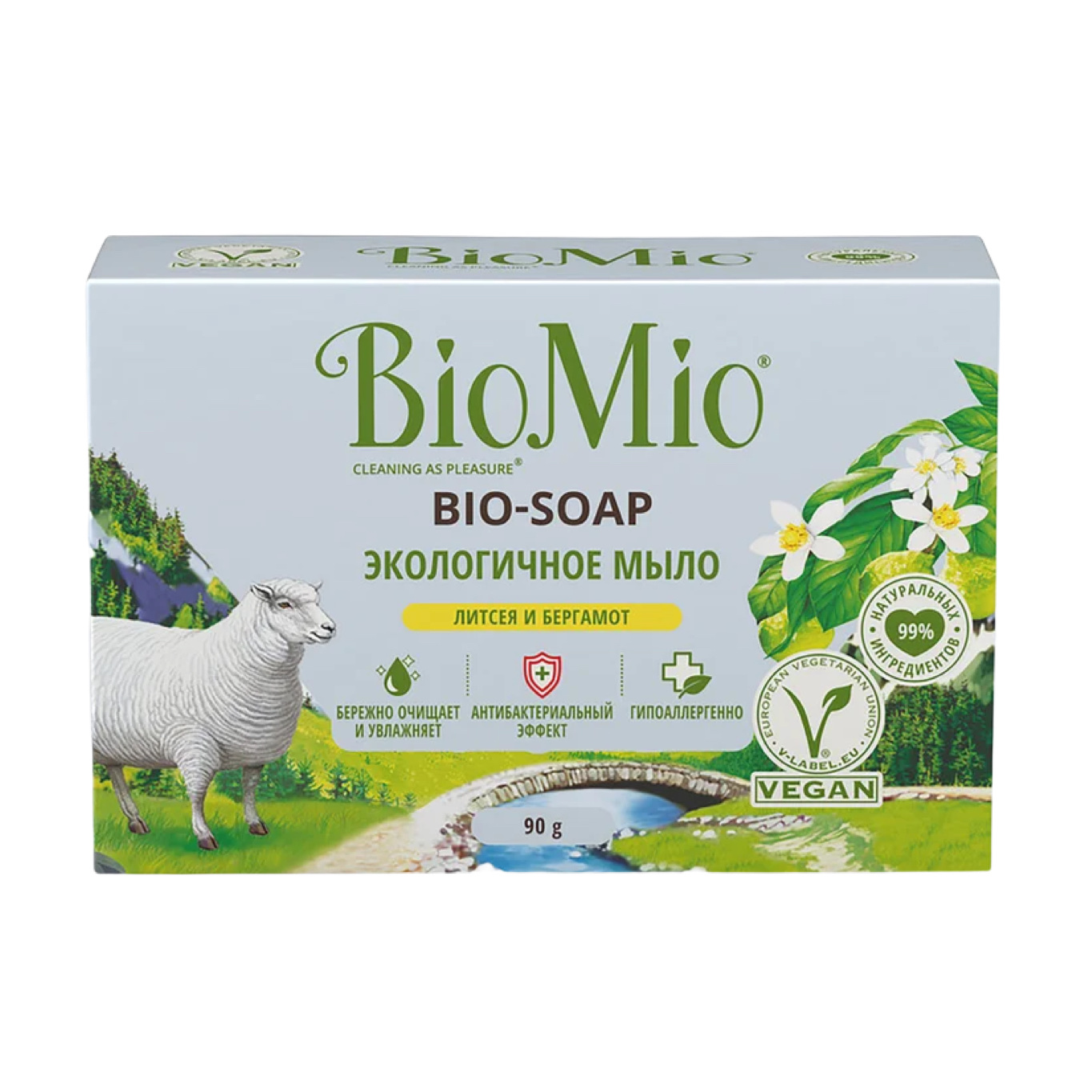 Мыло туалетное Литсея и бергамот SPLAT BioMio Bio-Soap 90гр