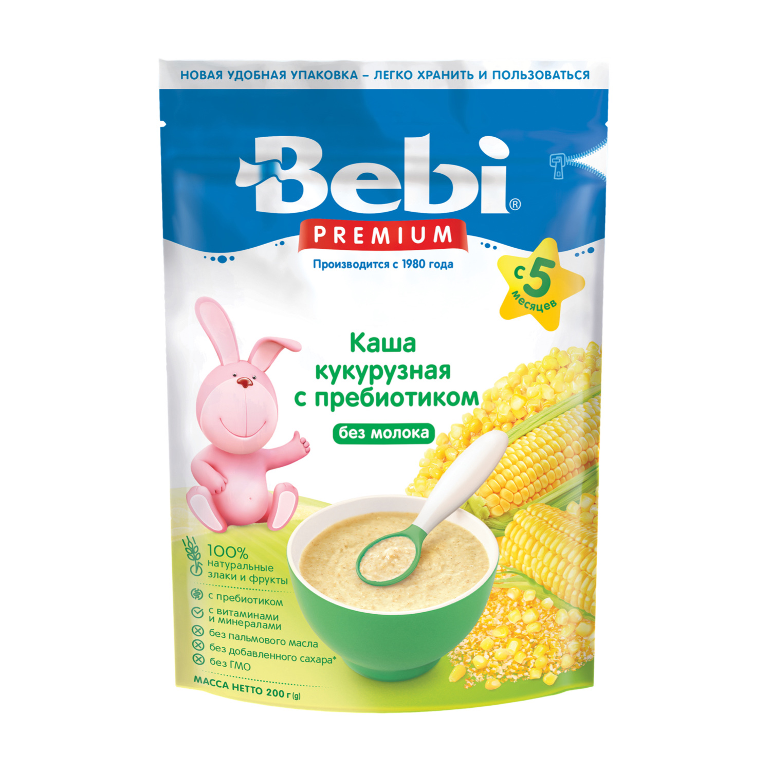 BEBI PREMIUM Каша Кукурузная Без Молока (с 5 мес) 200гр