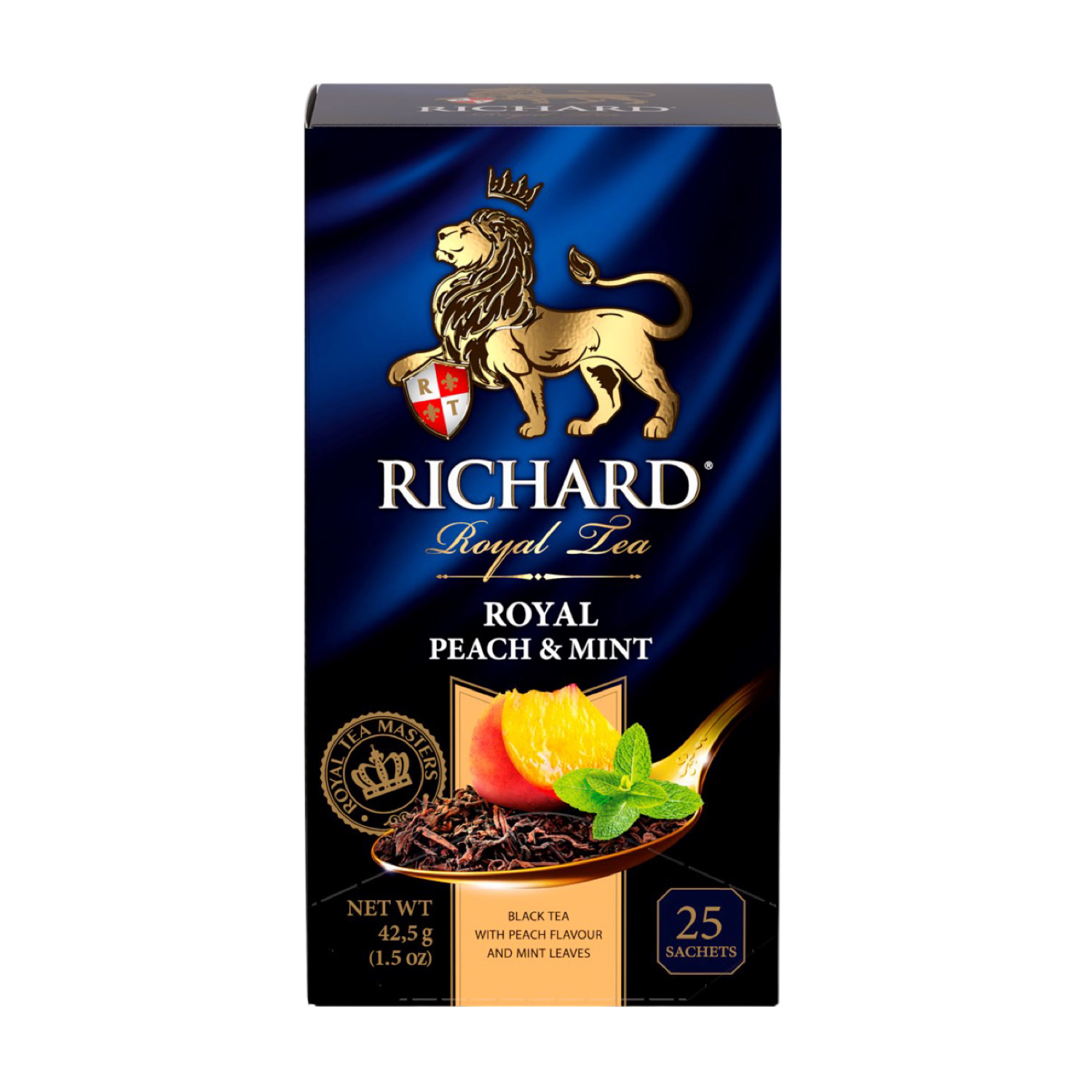 Чай Ричард Роял Персик и мята (2х25пак) черный ароматный