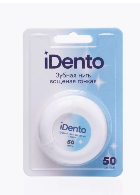 Зубная нить вощеная iDento 50 м