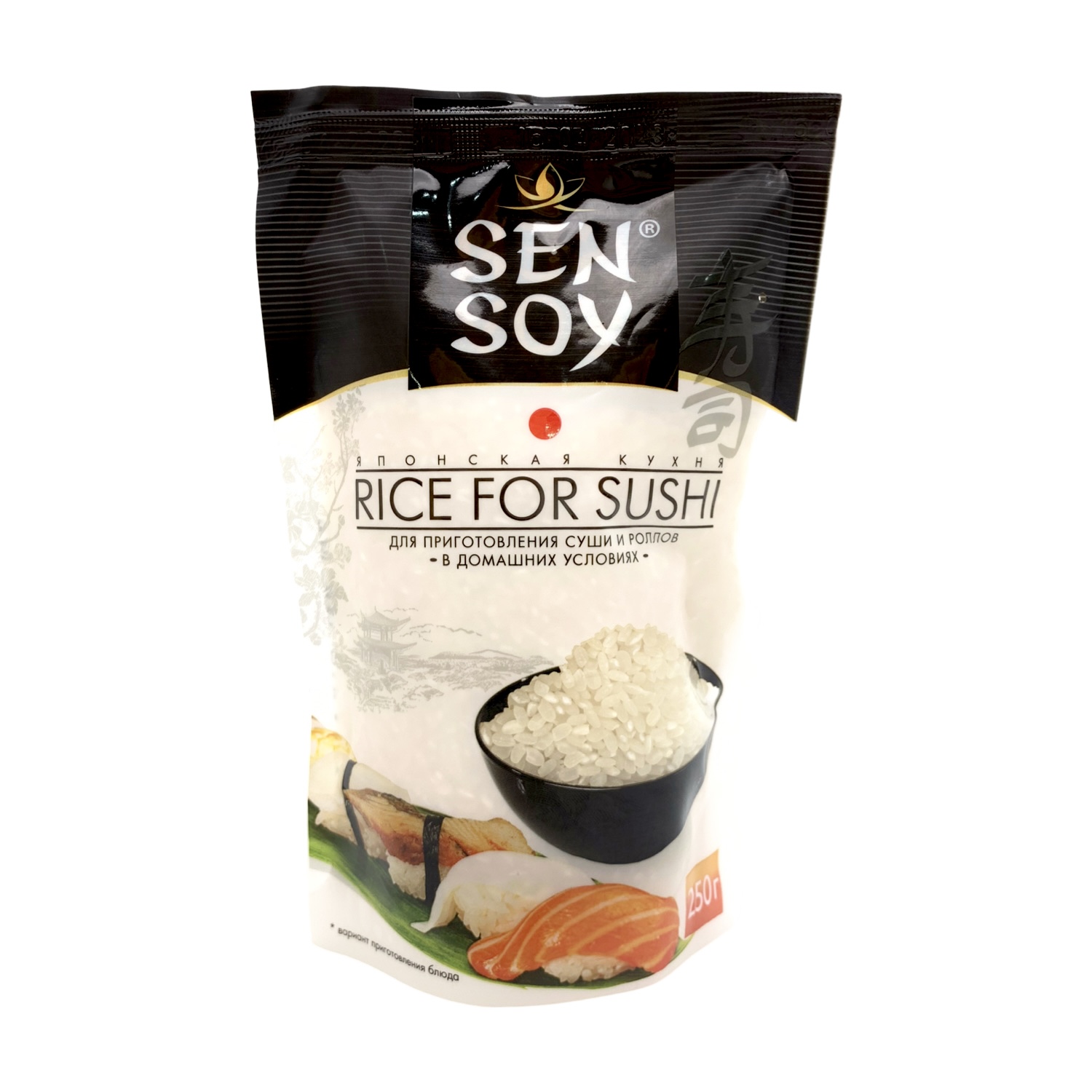 Рис для суши  короткозёрный непропаренный высший сорт Sen Soy, 250гр
