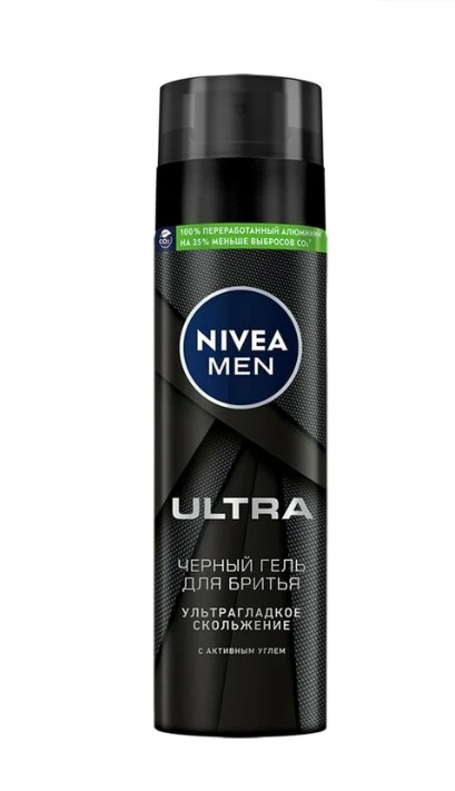 NIVEA MEN Гель для бритья Ultra черный, 200 мл